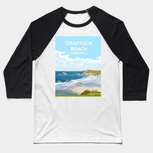 Crantock Beach Cornwall. Cornish gift. Kernow landscape Baseball T-Shirt